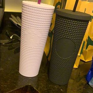 Starbucks Purple Grid & Black Studded Cup Bundle